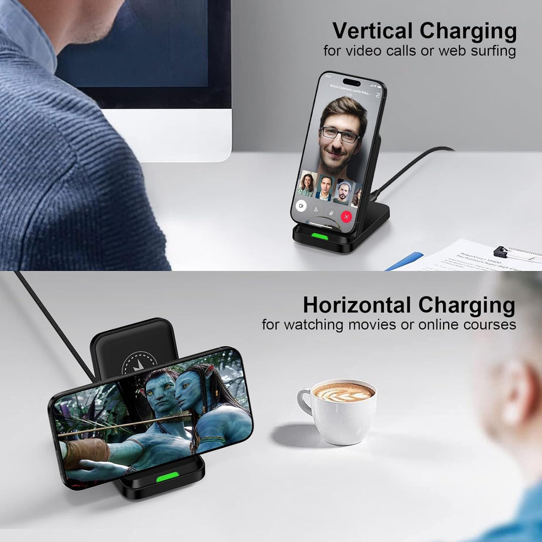 15W Fast Wireless Charger Stand Induktive Ladestation für Samsung Galaxy S25 Ultra/S24 FE/S23/S22/S2