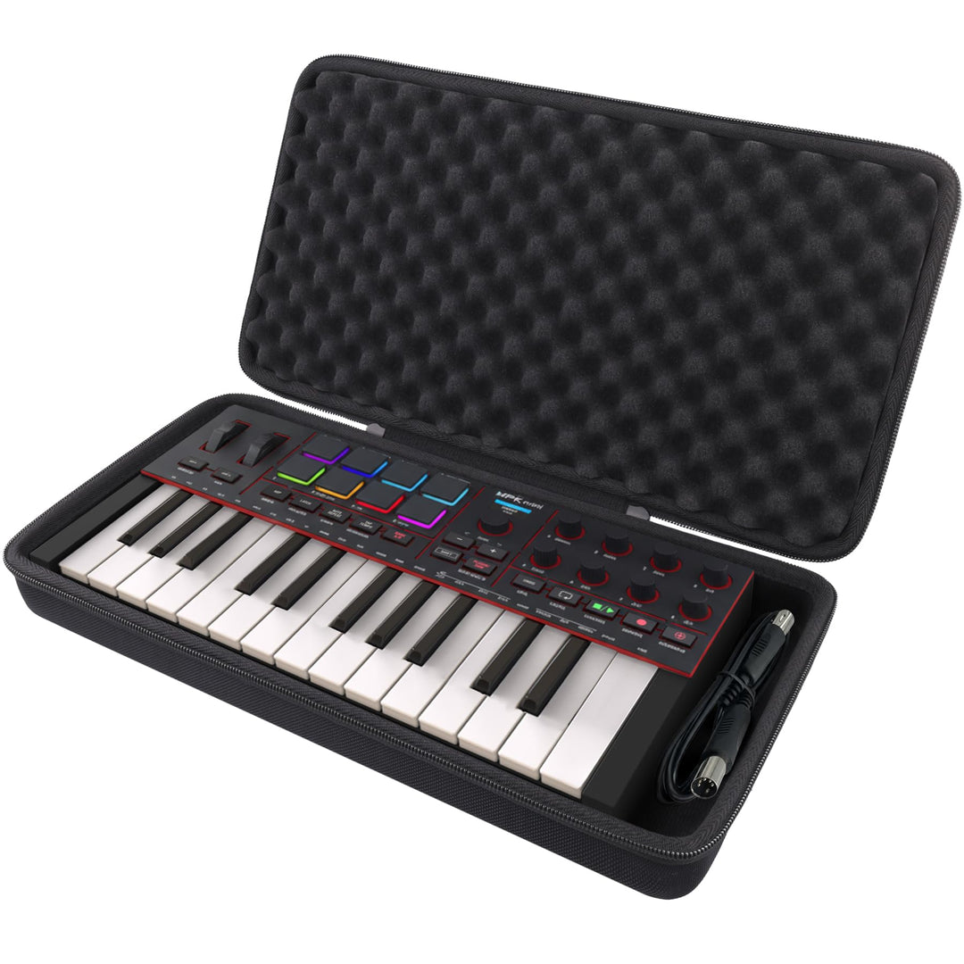co2CREA Case Hart reiseschutzhülle Etui Tasche für Akai Professional MPK Mini IV USB-C MIDI Keyboard