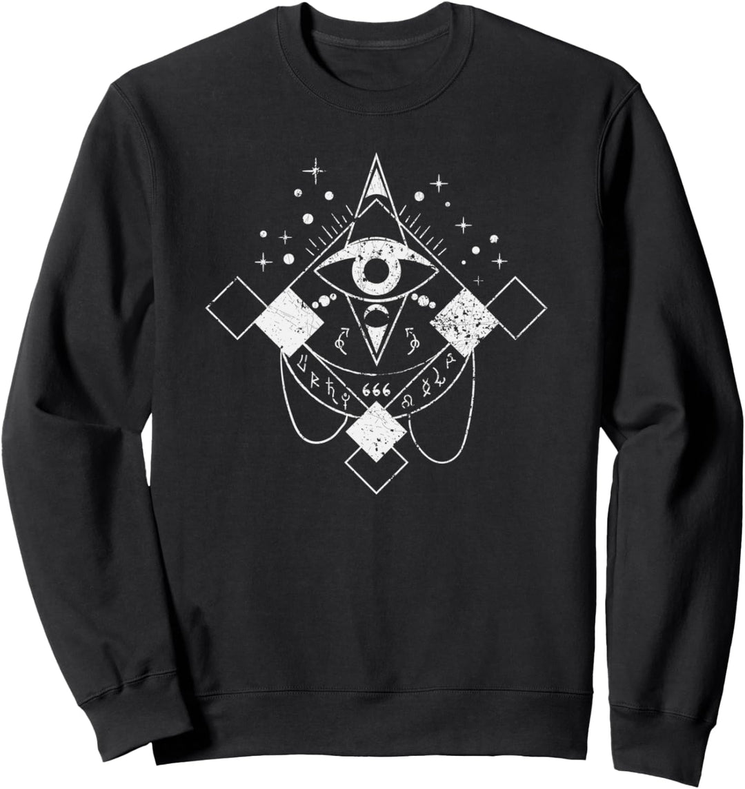 Okkultes Auge Witchcraft Moon, Vintage Gothic Dark Hexerei Sweatshirt