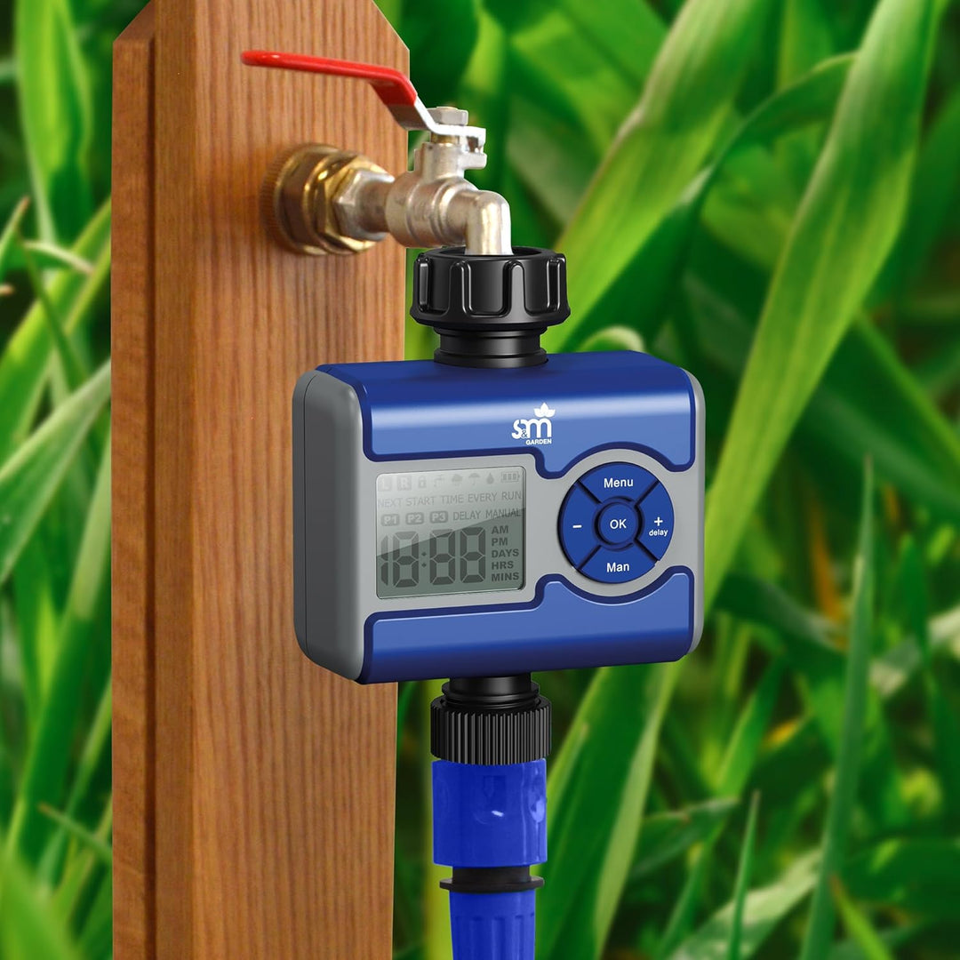 S & M Programmierer Wasserhahn Digital männlich 3/4, azul-gris