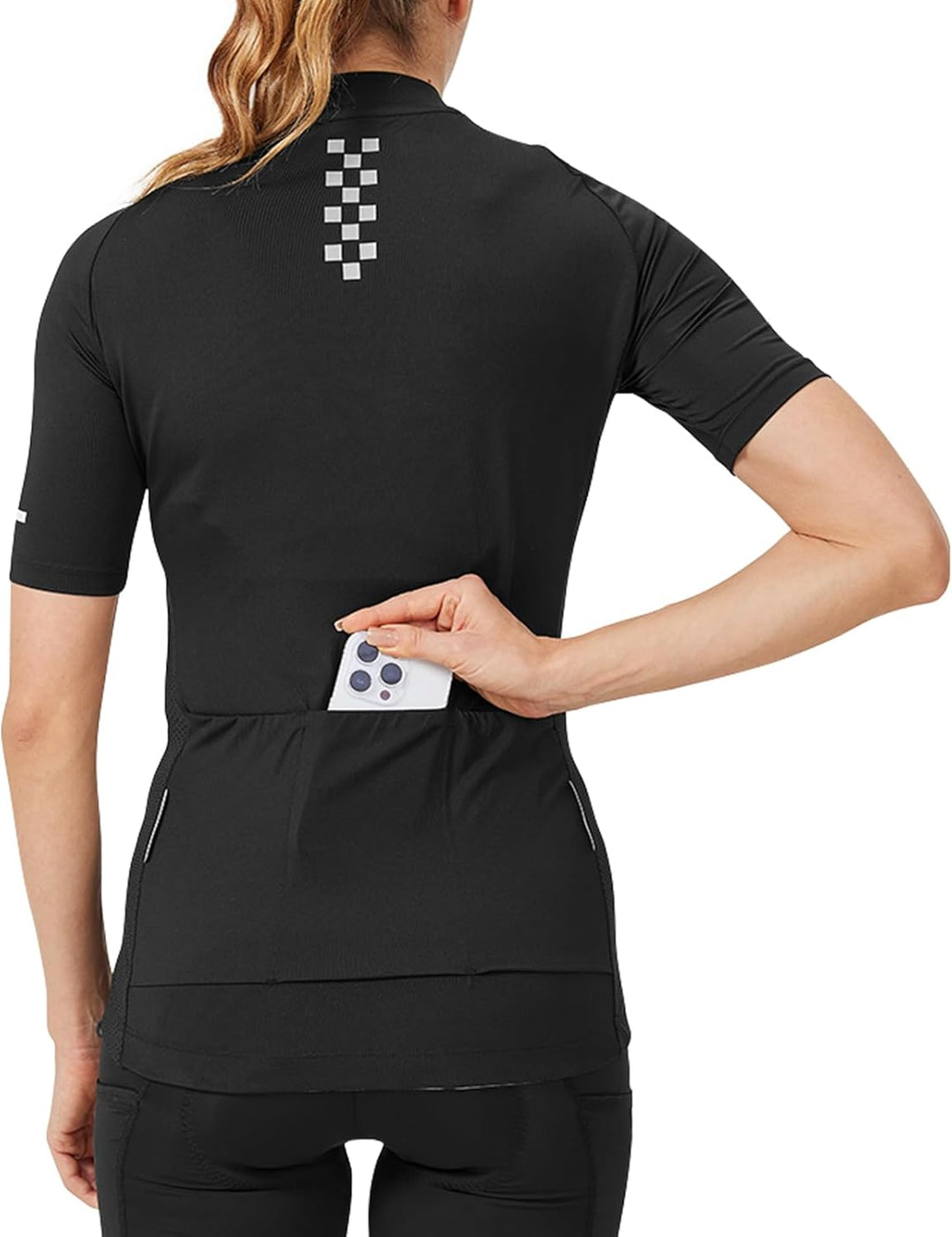 Santic Radtrikot Damen Kurz Fahrradtrikot Damen Fahrrad Shirt, Schwarz