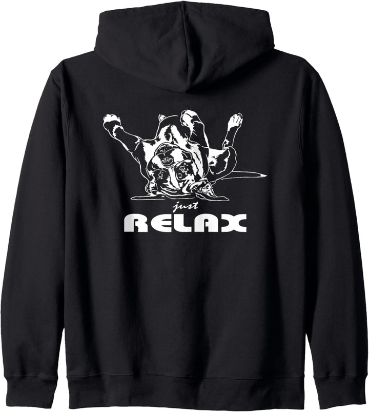 Lustiger Deutscher Boxer just Relax Hund Hunde Hundespruch Kapuzenjacke