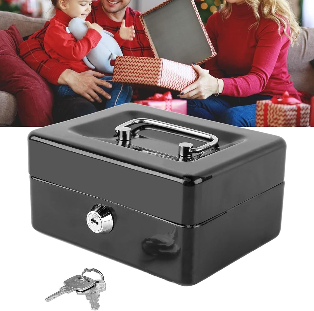 Metall-Sicherheitsbox mit Schlüsselschloss, Feuerfeste Aufbewahrungsbox für Wertsachen, Dokumente, R