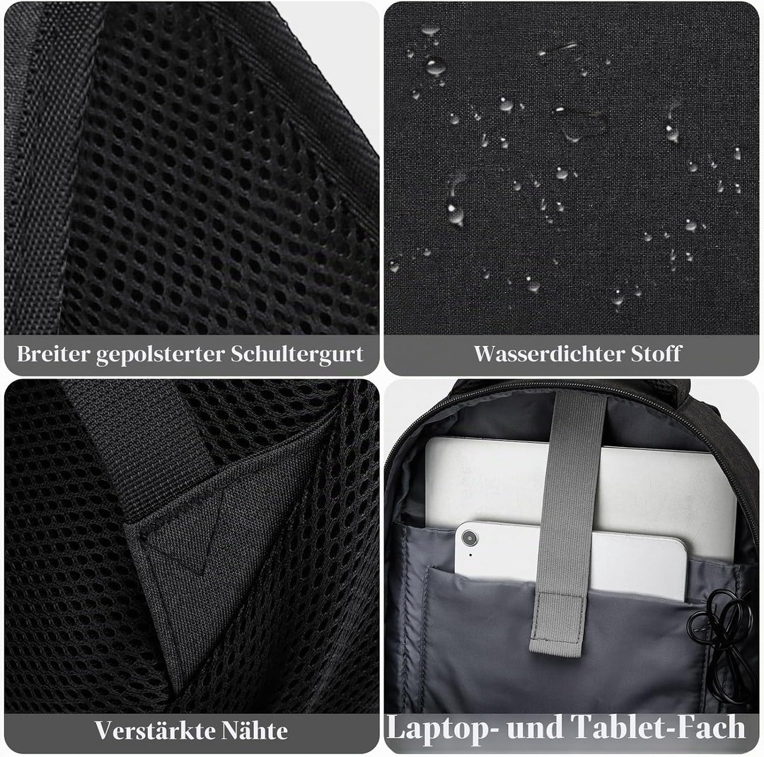 Schulrucksack Mädchen Rucksack Damen 15,6 Zoll Laptop für Uni, Schultasche Schulranzen mit USB Ladea