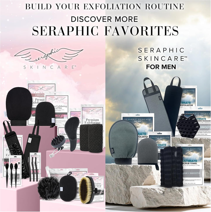 Seraphic Skincare (Original) Premium Exfoliating Mitt for Body (2 pc) – veganes Körperpeeling