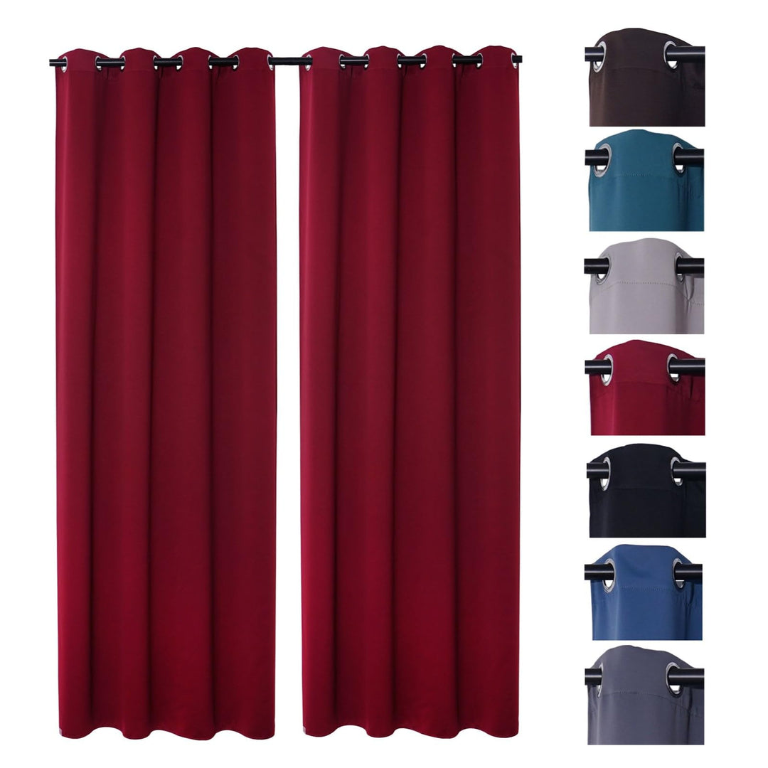 PremiumShop321 2er Pack Verdunklungsvorhang Gardinen mit Ösen, Blickdicht 140x245 cm Vorhang Verdunk