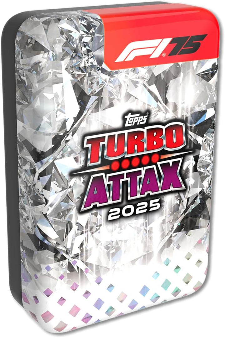Topps Turbo Attax Formel 1 2025 - Diamond Edition Mega Tin - Enthält 66 Karten, darunter 6 LE's und