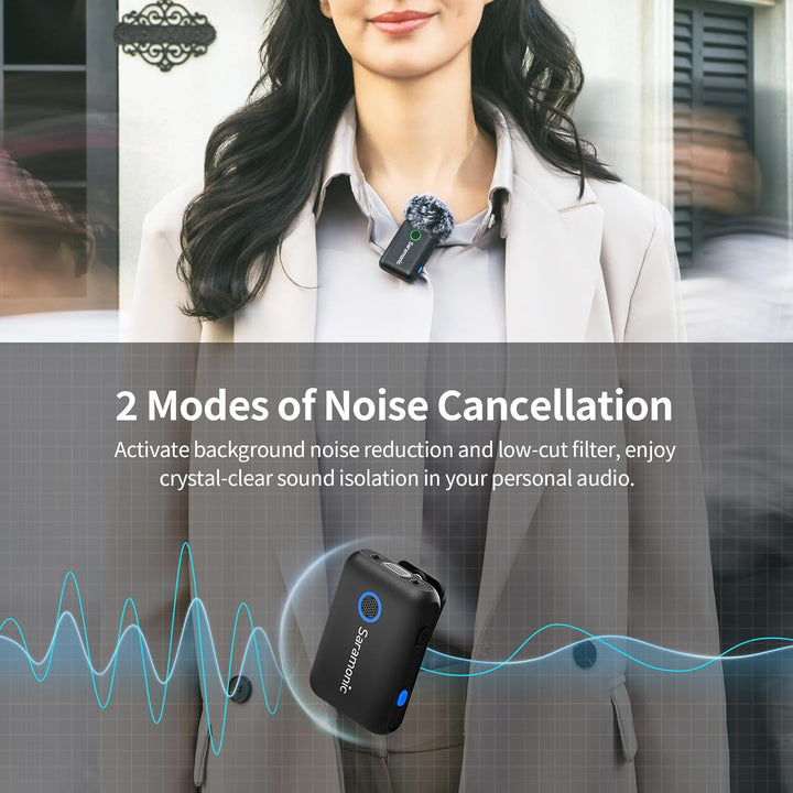 Saramonic Blink500B2+ Lavalier Mikrofon Kabellos, Lavalier Funkmikrofon Handy für iPhone 15 Android