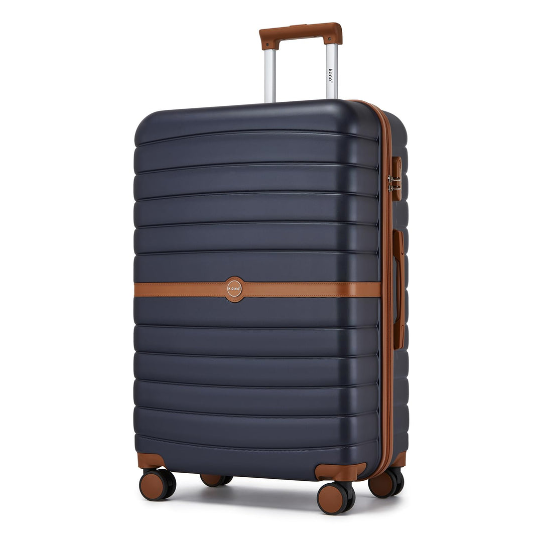 KONO Koffer Reisekoffer Trolley Koffer Gross von ABS+PC Hartschalenkoffer mit Zwillingsrollen und Za
