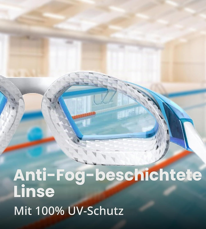 Speedo Unisex Aquapulse Pro Swimming Goggles | Anti-Fog | Anti-Mist | Anti-Leak, White/Clear/Purple