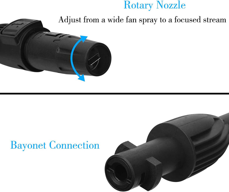 Jajadeal Hochdruck Sprühlanze Aufsatz Verstellbar Sprühdüse Autowascher-Düse Zubehör für Kärcher K2
