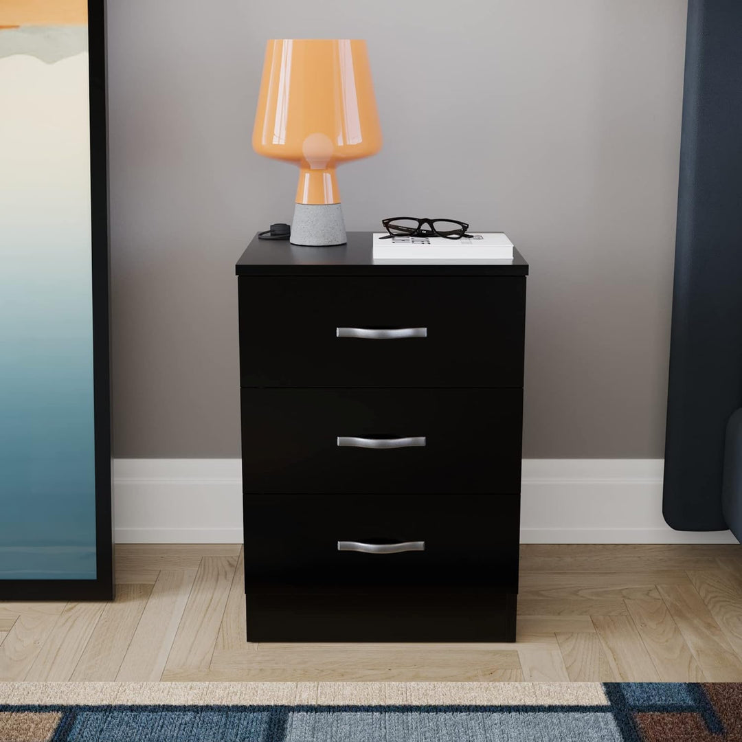 Vida Designs 333449-1 Nachttische, Schwarz, H: 56 / W: 40 / D: 36 cm, Schwarz