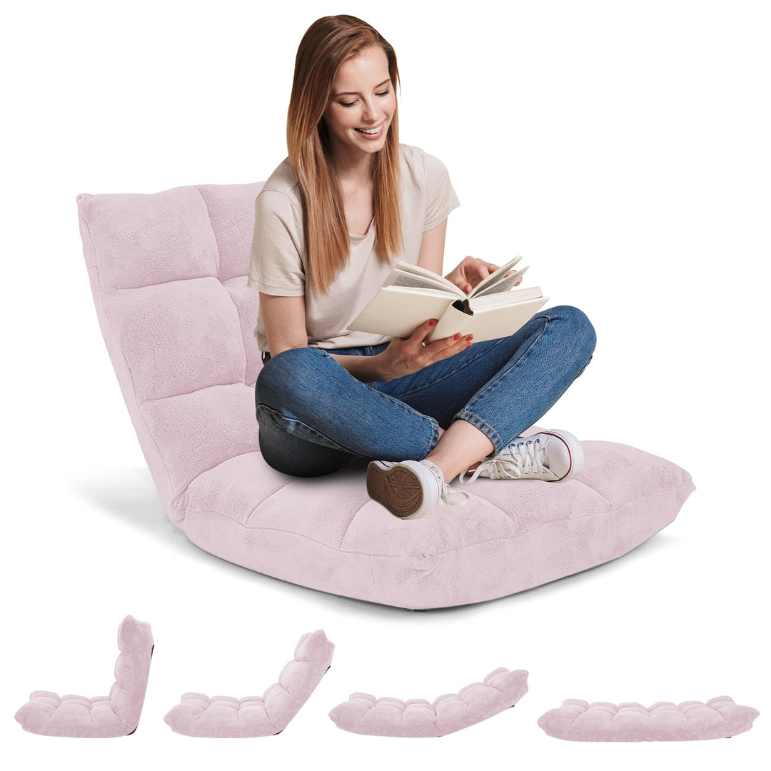 RELAX4LIFE Bodenstuhl Klappbar, Bodensessel mit Verstellbarer Rückenlehne &amp; Liegefunktion, Bodensitz