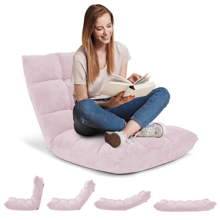 RELAX4LIFE Bodenstuhl Klappbar, Bodensessel mit Verstellbarer Rückenlehne &amp; Liegefunktion, Bodensitz