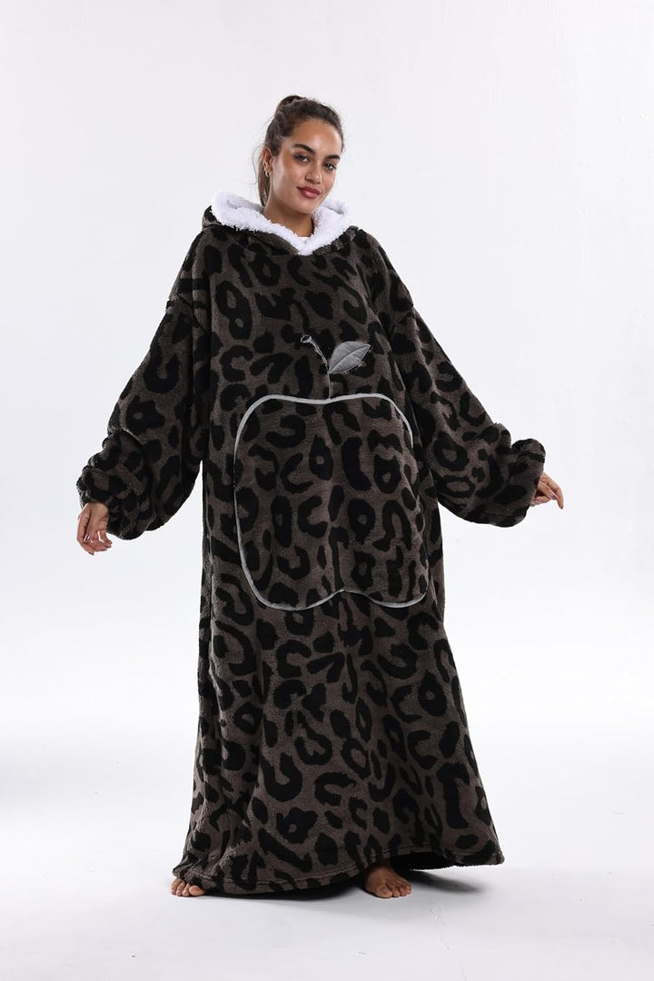 Lange Hoodie Decke mit Ärmeln für Damen & Erwachsene - Kuscheldecke mit Ärmeln - Weiche & Warme Deck