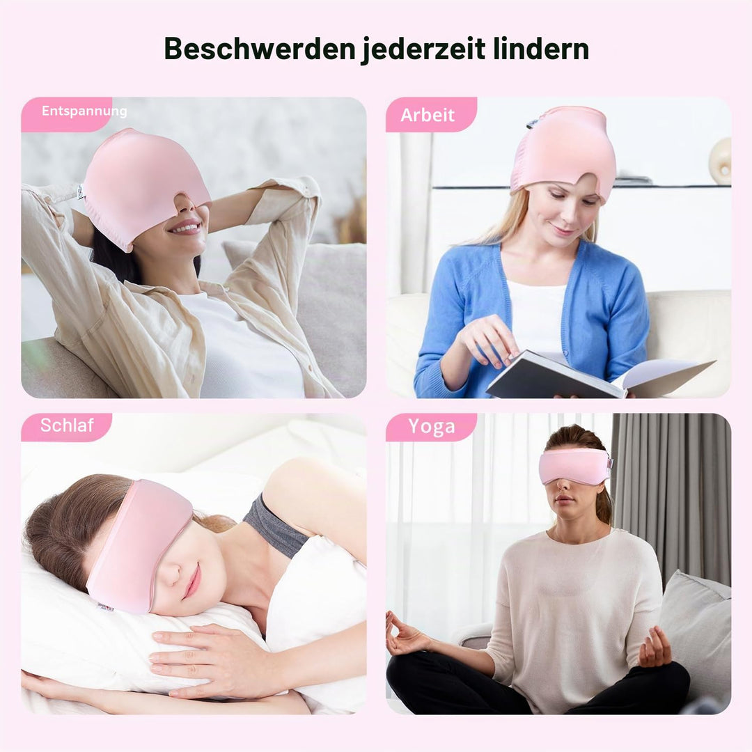 my novel things 2 Stück Migräne Maske und Augenmaske Kühlend, Migräne Kühlmaske, Migraine Relief Cap