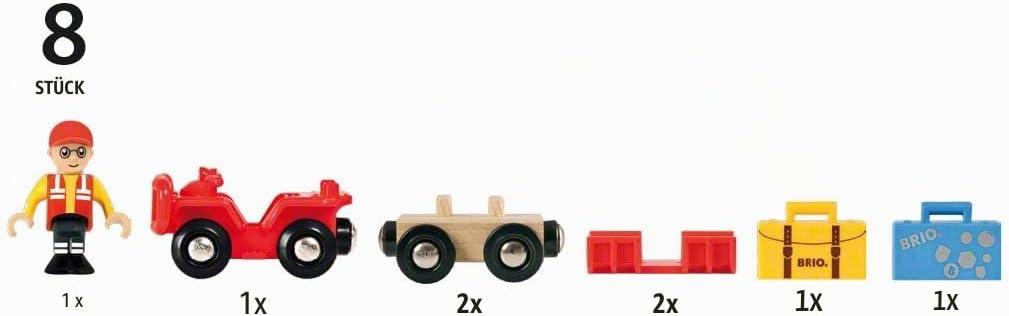 BRIO 33893 Flughafen-Gepäckwagen Zubehörteil Holzeisenbahn