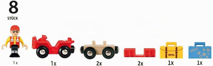 BRIO 33893 Flughafen-Gepäckwagen Zubehörteil Holzeisenbahn