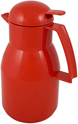 Helios Top Push Kunststoff-Isolierkanne, rot, 1 Liter 1,0 Liter Rot, 1,0 Liter Rot