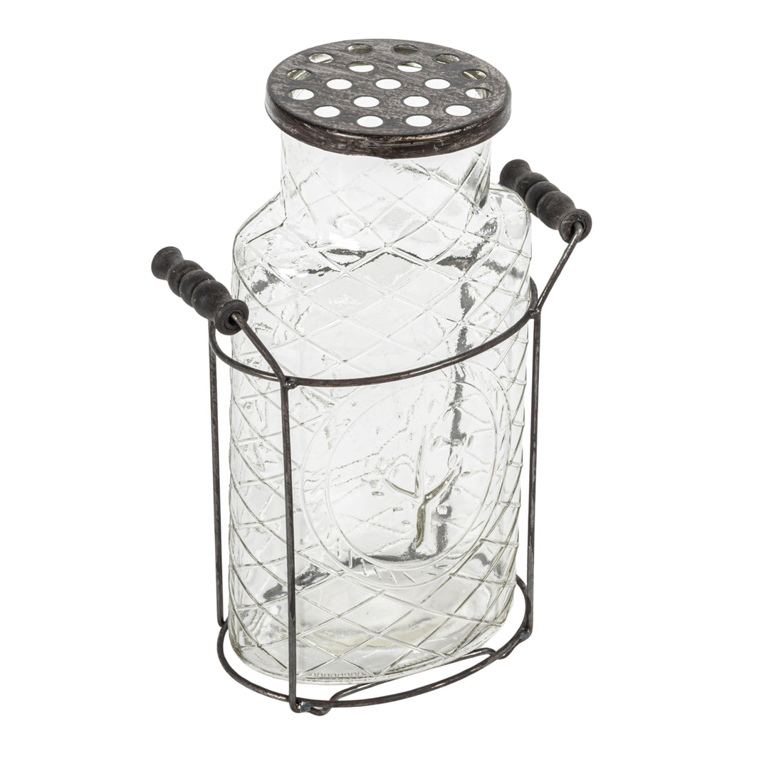 Creative beeinflusst de3875 Glas und Metall Vase, 26,7 cm, L
