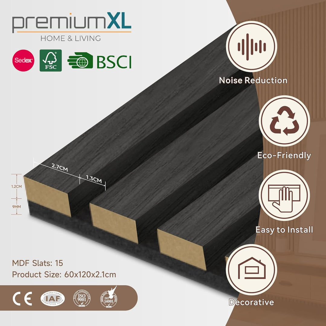 NEU.HOLZ Akustik Wandpaneele Vang 4er Set Wandverkleidung zum Kleben und Schrauben 2,88 m² Holzfurni