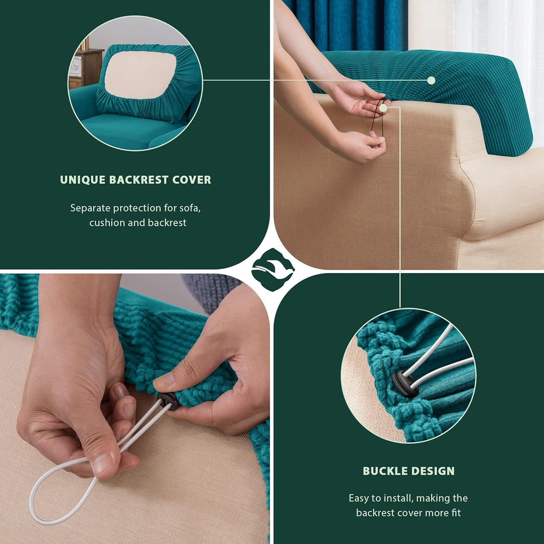 CHUN YI Sofabezug Stretch Sofa Überwürfe mit separaten Kissen- und Rückenbezügen Elastisch Sitzkisse