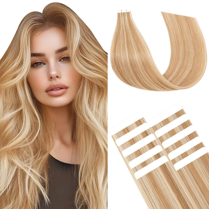 Benehair Tape in Extensions Echthaar, Invisible Tape Extensions Echt Haar, 30CM Haarverlängerung Ech