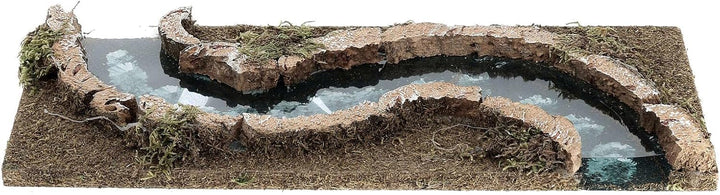 Flussstrecke für Krippe aus Kork und Holz 33x14 cm