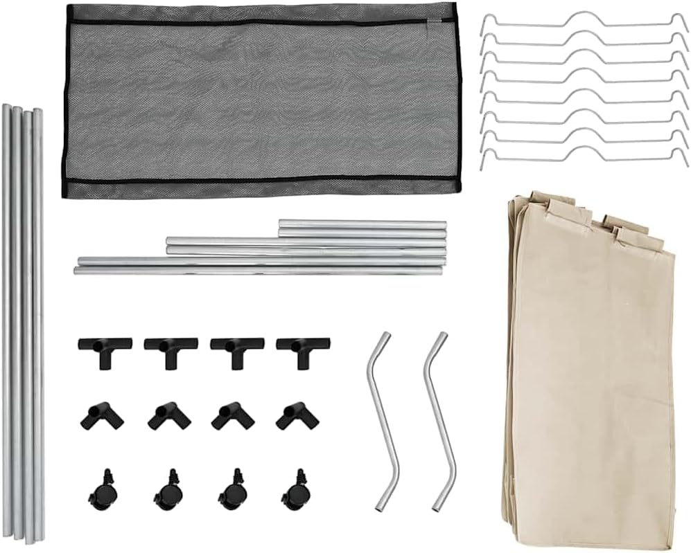 vidaXL Wäschekorb mit 4 Taschen Rollen Wäschewagen Wäschesammler Wäschesortierer Wäschebox Wäschesac