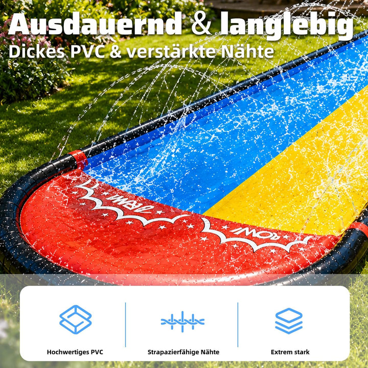 15.75ft/480cm Wasserrutsche und 2 Bodyboards | Garten-Wasserrutsche Sommer-Rutsch-Wasserrutschen Was