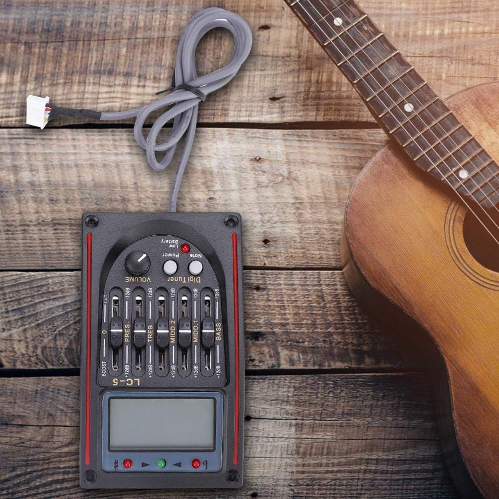 Gitarren Pickup, hochwertiger 5-Band Vorverstärker, Piezo Tonabnehmer für Akustikgitarren, präzise F