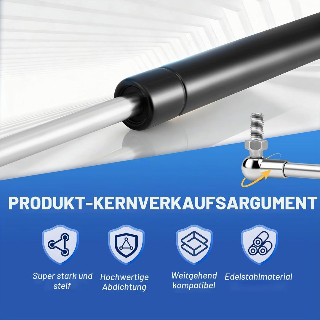 2 Stück Gasdruckfeder 500mm 445N/45Kg,L-Förmigen,Gasdruckdämpfer,Stossdämpfer Für Werkzeugkasten Woh