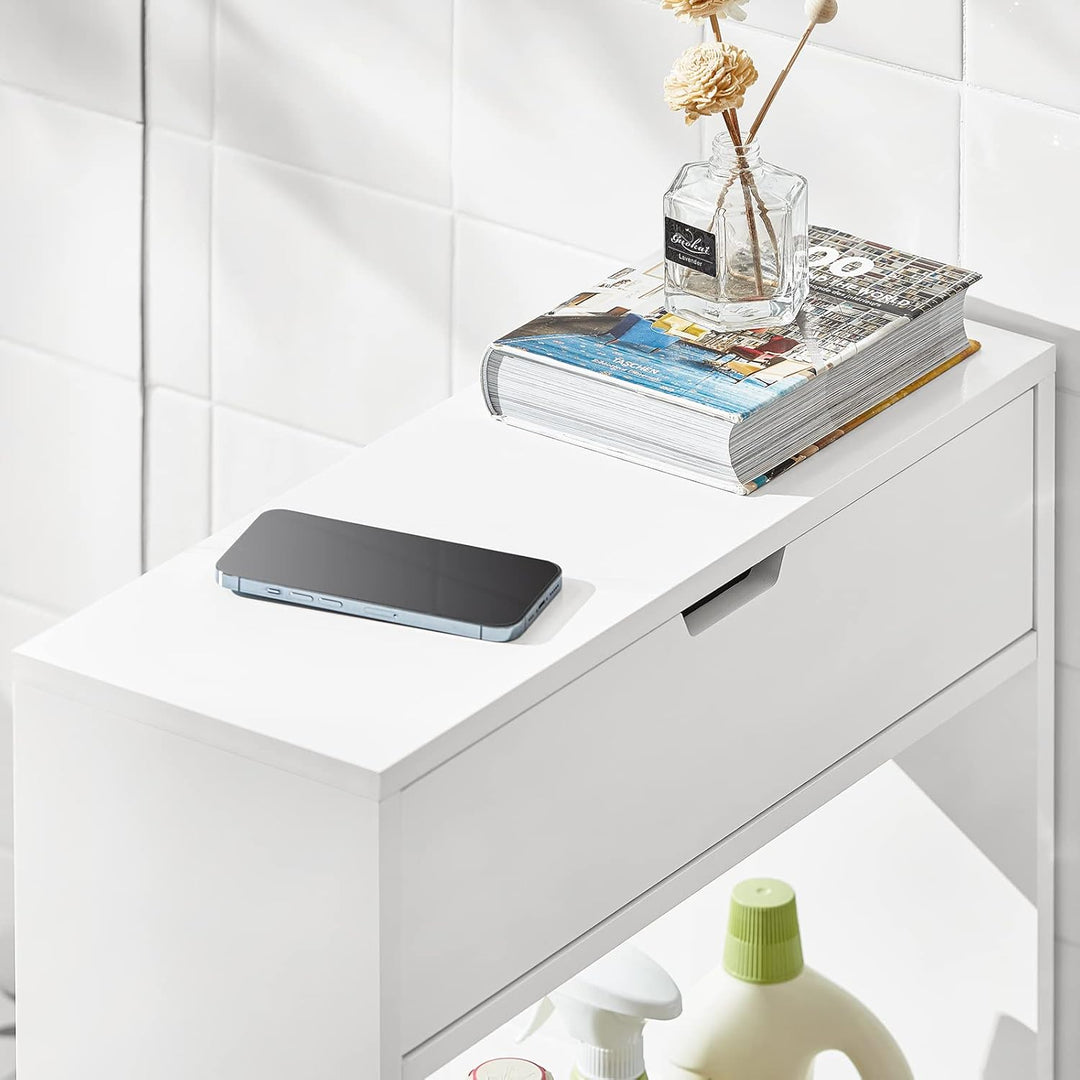 SoBuy BZR48-W Nischenregal Nischenschrank schmales Regal Badezimmerschrank Badschrank mit 1 offener