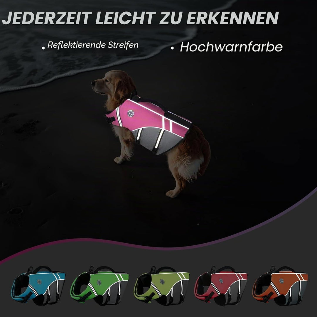 VIVAGLORY Sports Style Hundeschwimmweste, Rettungswesten Für Hunde Bootfahren, Auftrieb &amp; Schwimmhil