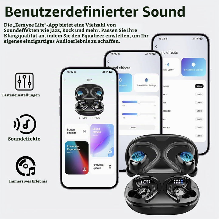 Bluetooth 5.4 Kopfhörer Sport, 2026 In Ear Kopfhörer Kabellos Bluetooth | 50H Noise Cancelling Ear b