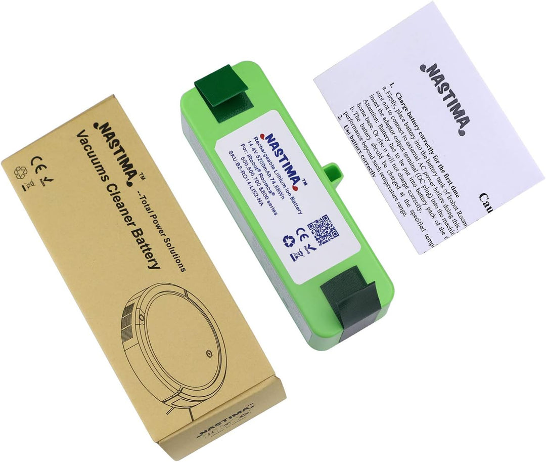 NASTIMA Xlife Lithium-Ionen-Akku, 14,4 V, 5200 mAh, kompatibel mit iRobot Roomba 985 980 966 960 895