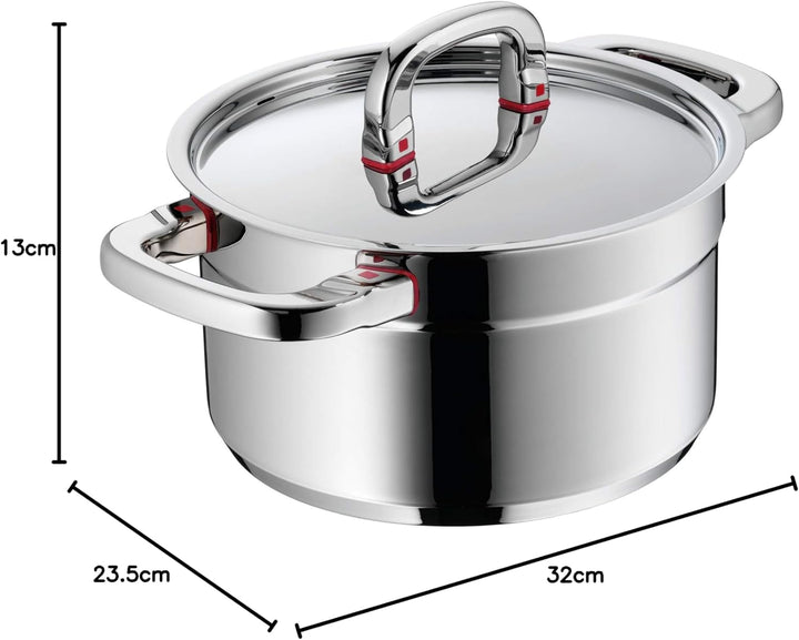 WMF Premium One Kochtopf klein 20cm, Metalldeckel mit Dampföffnung, Bratentopf Induktion 2,5l, Croma