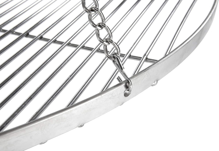 HeRo24 Edelstahl- Dreibein Schwenker Grillgestell mit Kurbel,Kette,Hacken und Wirbel,Ohne ROST!!