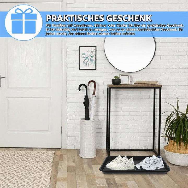 2er Set Schuhabtropfschale, Gross Abtropfschale, Schuhablage aus Kunststoff mit Erhöhtem Rand, für H