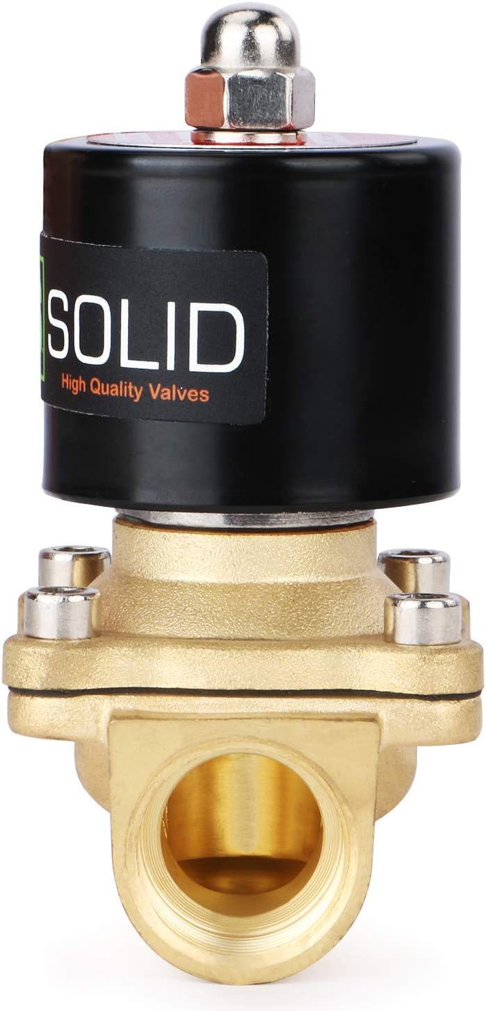 U.S. Solid 3/4" G 12 V DC Messing Magnetventil Direktgesteuert für Wasser Luft Gas Öl NC Brass Solen
