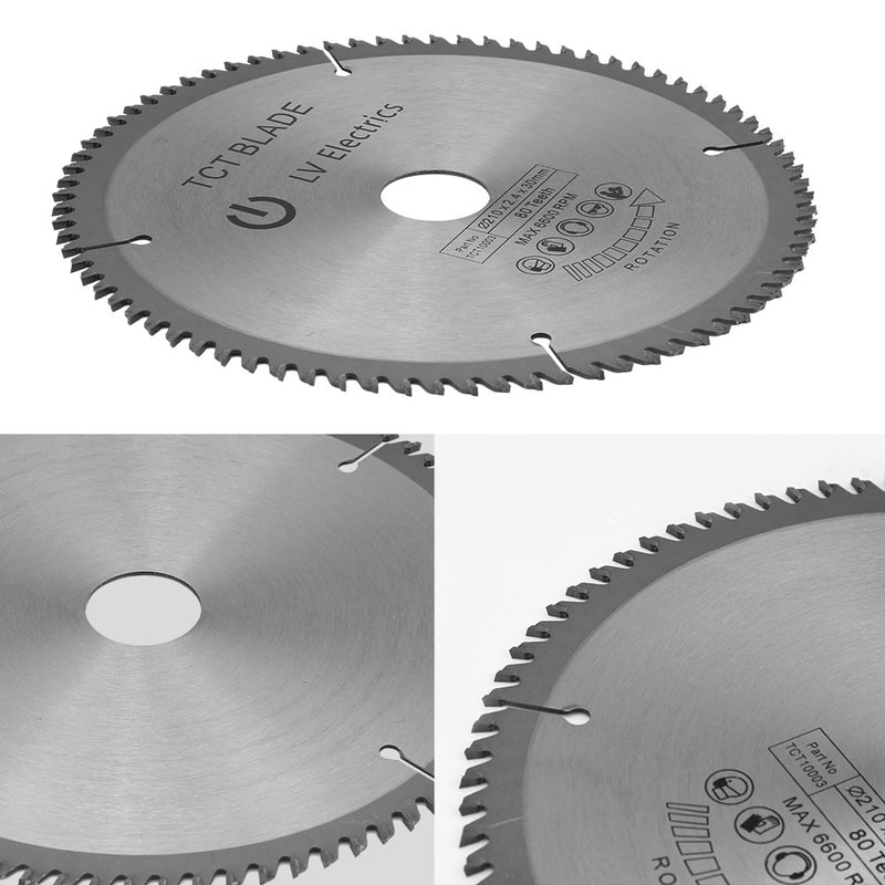 Kreissägeblatt-Set, 80 Zähne Sägeblatt 210 x 30 Kreissägeblatt 210 mm Durchmesser 30 mm mit 3 O-Ring