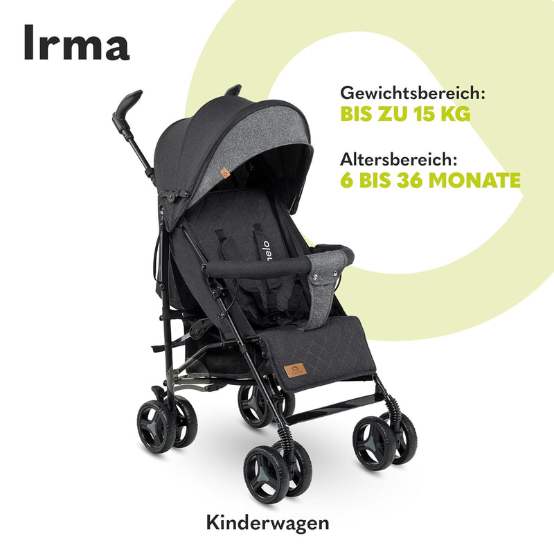 LIONELO Irma Kinderwagen bis 15 kg, Kinderwagen, leichter moderner Kinderwagen mit Liegefunktion, fa