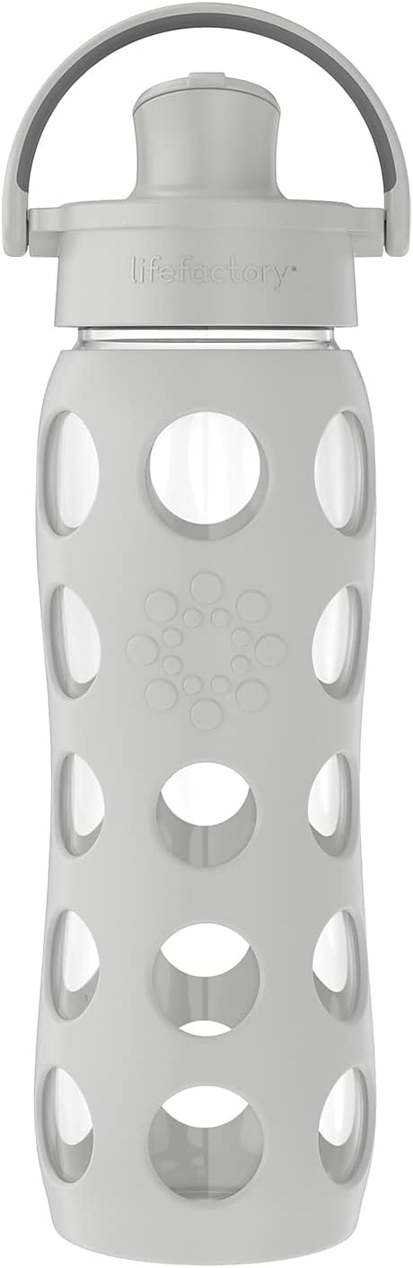 Lifefactory 624 ml Active Flip Cap Glas Wasserflasche 624 ml Cool Grey 22oz Cool Grey, 651 ml Grau -