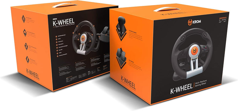 KROM Lenkrad Pedale für Gaming K-WHEEL -NXKROMKWHL- Multiplattform, Schalt- und Lenkradpaddles, Vibr