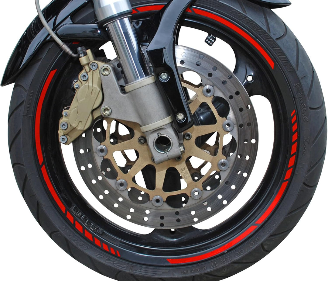 FOLIATEC PIN Striping Racing Felgenrandaufkleber Motorrad Zierstreifen Felgen Aufkleber, neon rot, N