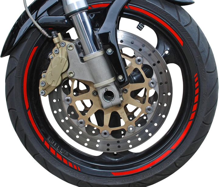 FOLIATEC PIN Striping Racing Felgenrandaufkleber Motorrad Zierstreifen Felgen Aufkleber, neon rot, N