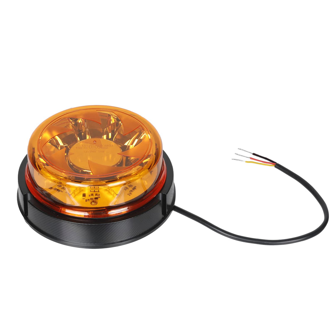 Qiping 1PCS LED Rundumleuchte Orange Warnleuchte Gelb 12V 24V Wasserdicht 6 Modes E-Prüfzeichen für