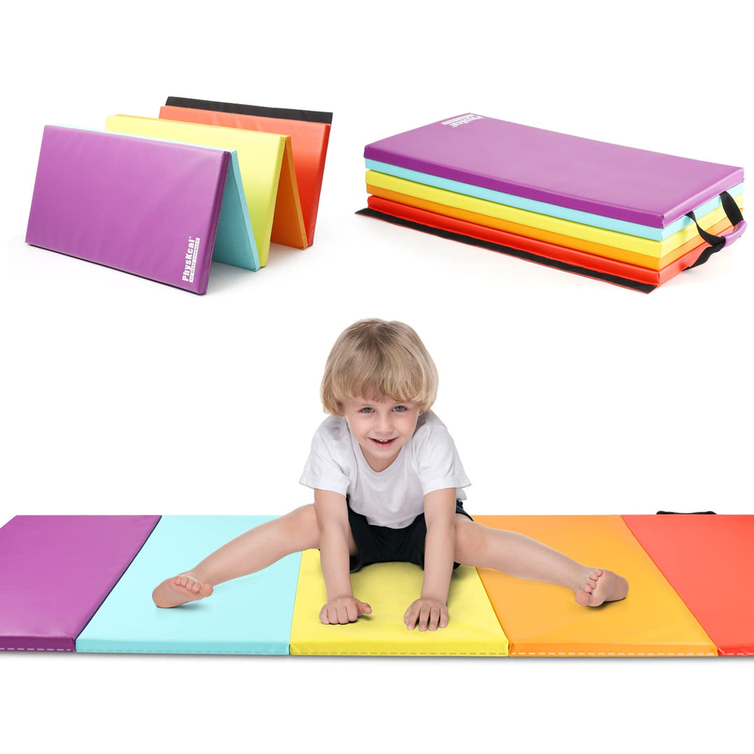 PhysKcal Klappbare Weichbodenmatte Turnmatte Fitnessmatte Gymnastikmatte mit Tragegriffen, Sportmatt