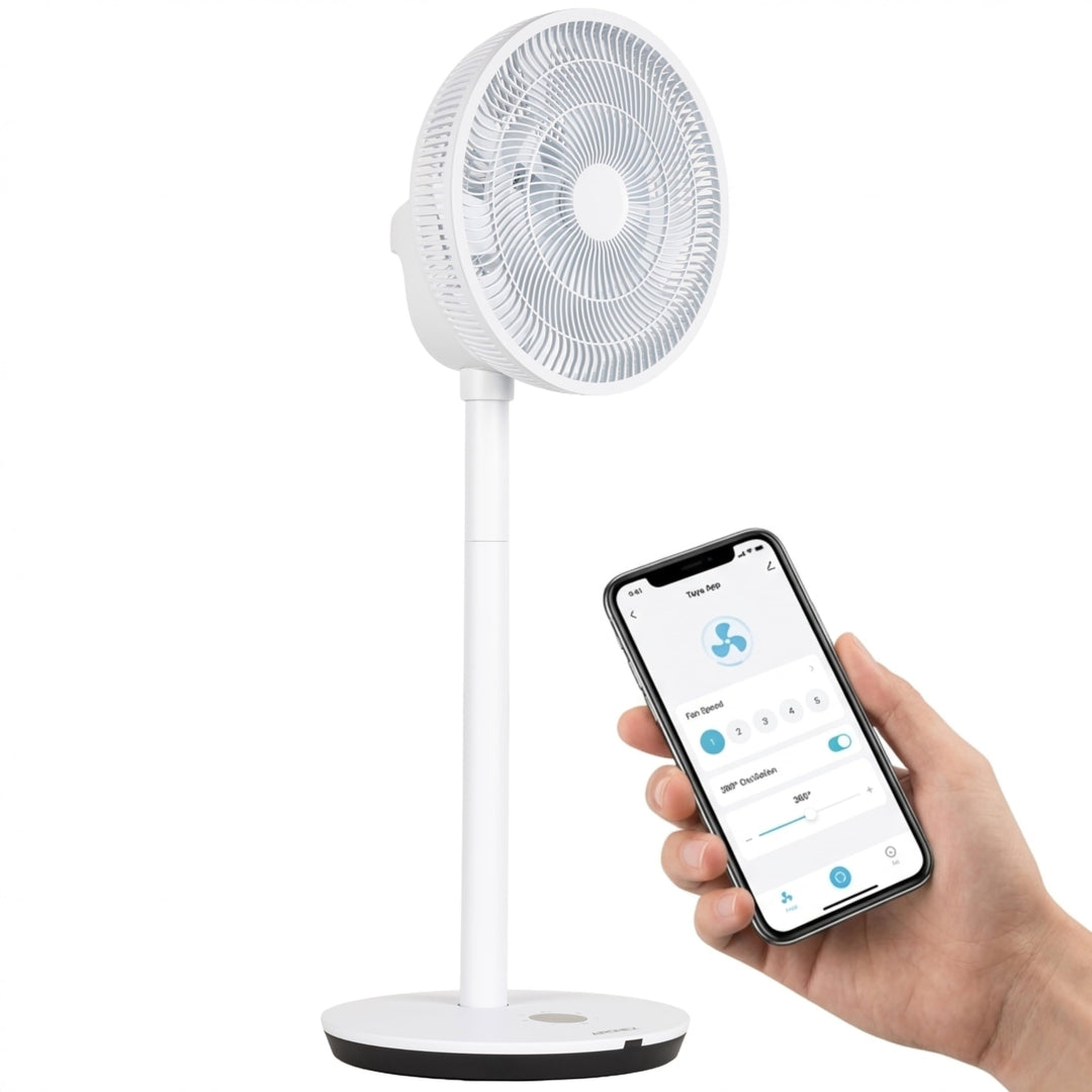 Faltbarer Ventilator mit Fernbedienung, Höhenverstellbar 11,35 bis 100 cm, Leiser Tischventilator mi
