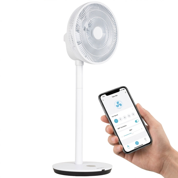 Faltbarer Ventilator mit Fernbedienung, Höhenverstellbar 11,35 bis 100 cm, Leiser Tischventilator mi